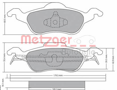 Metzger 1170038 Brake Pad Set, disc brake 1170038: Buy near me in Poland at 2407.PL - Good price!