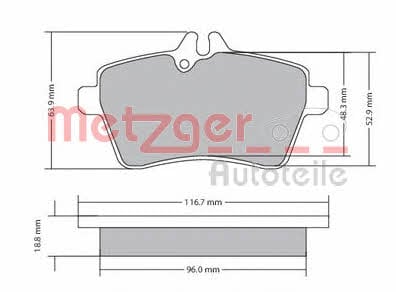 Metzger 1170053 Тормозные колодки дисковые, комплект 1170053: Отличная цена - Купить в Польше на 2407.PL!