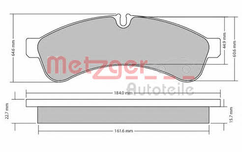 Metzger 1170544 Brake Pad Set, disc brake 1170544: Buy near me in Poland at 2407.PL - Good price!