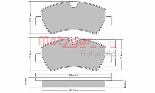 Metzger 1170545 Scheibenbremsbeläge, Set 1170545: Kaufen Sie zu einem guten Preis in Polen bei 2407.PL!