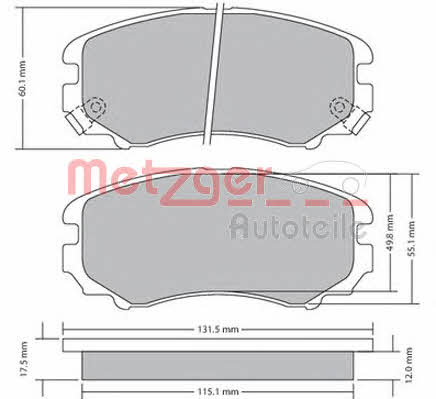 Metzger 1170262 Brake Pad Set, disc brake 1170262: Buy near me in Poland at 2407.PL - Good price!