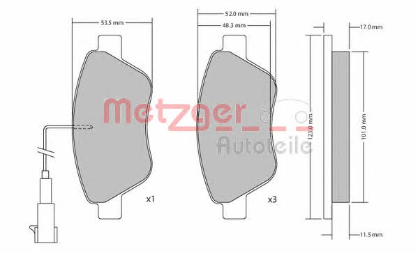 Metzger 1170296 Гальмівні колодки, комплект 1170296: Приваблива ціна - Купити у Польщі на 2407.PL!