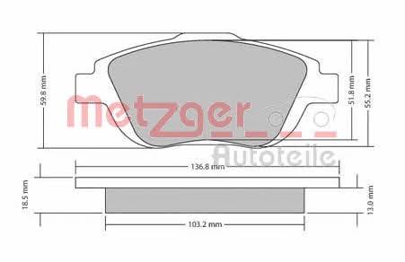 Metzger 1170326 Тормозные колодки дисковые, комплект 1170326: Отличная цена - Купить в Польше на 2407.PL!
