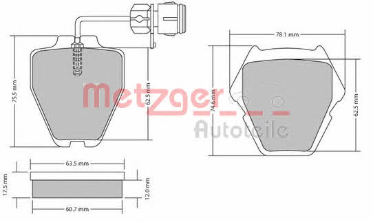 Metzger 1170364 Гальмівні колодки, комплект 1170364: Купити у Польщі - Добра ціна на 2407.PL!