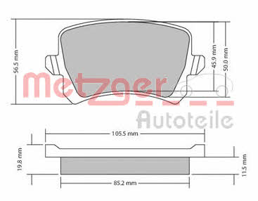 Metzger 1170116 Brake Pad Set, disc brake 1170116: Buy near me in Poland at 2407.PL - Good price!