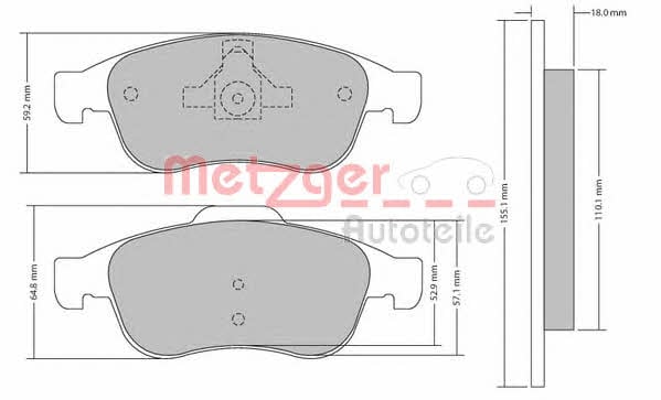 Metzger 1170265 Brake Pad Set, disc brake 1170265: Buy near me in Poland at 2407.PL - Good price!