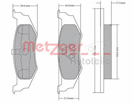 Metzger 1170320 Brake Pad Set, disc brake 1170320: Buy near me in Poland at 2407.PL - Good price!