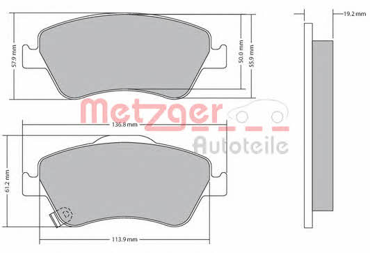 Metzger 1170299 Тормозные колодки дисковые, комплект 1170299: Купить в Польше - Отличная цена на 2407.PL!