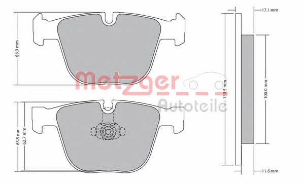 Metzger 1170356 Brake Pad Set, disc brake 1170356: Buy near me at 2407.PL in Poland at an Affordable price!