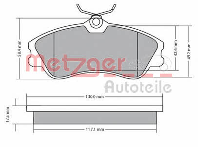 Metzger 1170377 Brake Pad Set, disc brake 1170377: Buy near me in Poland at 2407.PL - Good price!