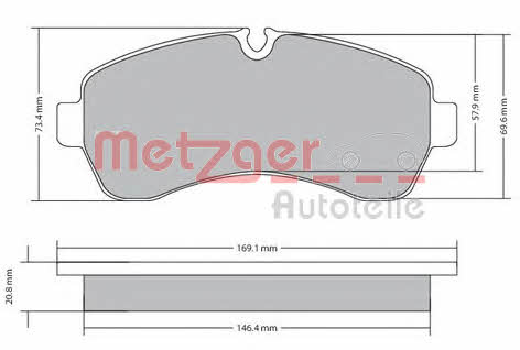 Metzger 1170521 Тормозные колодки дисковые, комплект 1170521: Отличная цена - Купить в Польше на 2407.PL!