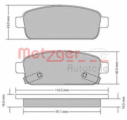 Metzger 1170164 Тормозные колодки дисковые, комплект 1170164: Купить в Польше - Отличная цена на 2407.PL!