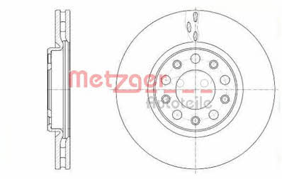 Metzger 6110661 Front brake disc ventilated 6110661: Buy near me in Poland at 2407.PL - Good price!