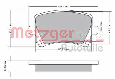 Metzger 1170005 Brake Pad Set, disc brake 1170005: Buy near me in Poland at 2407.PL - Good price!