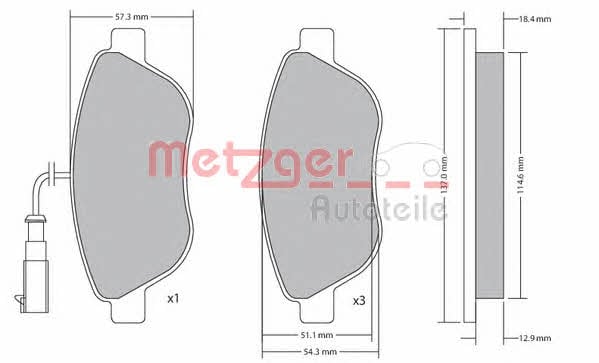 Metzger 1170185 Тормозные колодки дисковые, комплект 1170185: Отличная цена - Купить в Польше на 2407.PL!