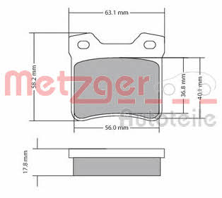 Metzger 1170310 Гальмівні колодки, комплект 1170310: Приваблива ціна - Купити у Польщі на 2407.PL!