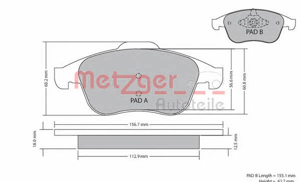 Metzger 1170409 Brake Pad Set, disc brake 1170409: Buy near me in Poland at 2407.PL - Good price!