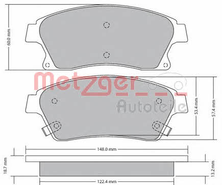 Metzger 1170393 Brake Pad Set, disc brake 1170393: Buy near me in Poland at 2407.PL - Good price!
