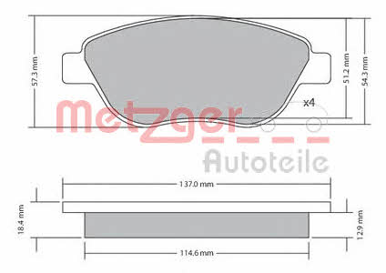 Metzger 1170048 Brake Pad Set, disc brake 1170048: Buy near me in Poland at 2407.PL - Good price!