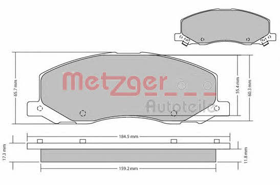 Metzger 1170468 Гальмівні колодки, комплект 1170468: Приваблива ціна - Купити у Польщі на 2407.PL!