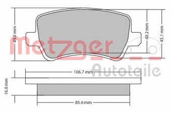 Metzger 1170056 Brake Pad Set, disc brake 1170056: Buy near me in Poland at 2407.PL - Good price!