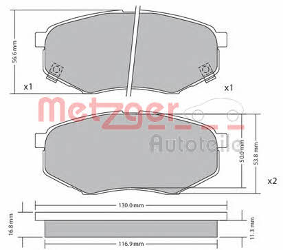 Metzger 1170524 Тормозные колодки дисковые, комплект 1170524: Отличная цена - Купить в Польше на 2407.PL!