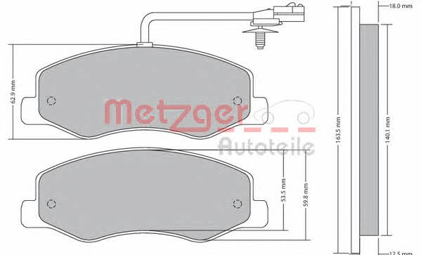 Metzger 1170595 Brake Pad Set, disc brake 1170595: Buy near me in Poland at 2407.PL - Good price!