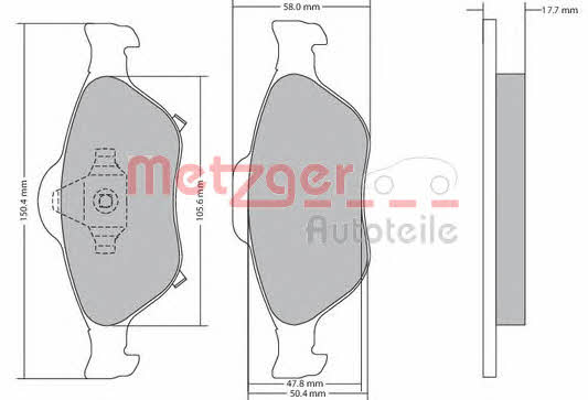 Metzger 1170287 Scheibenbremsbeläge, Set 1170287: Kaufen Sie zu einem guten Preis in Polen bei 2407.PL!