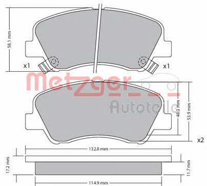 Metzger 1170620 Brake Pad Set, disc brake 1170620: Buy near me in Poland at 2407.PL - Good price!