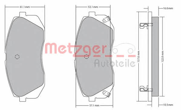 Metzger 1170186 Brake Pad Set, disc brake 1170186: Buy near me in Poland at 2407.PL - Good price!