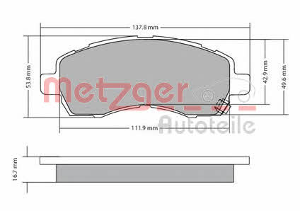 Metzger 1170607 Brake Pad Set, disc brake 1170607: Buy near me in Poland at 2407.PL - Good price!
