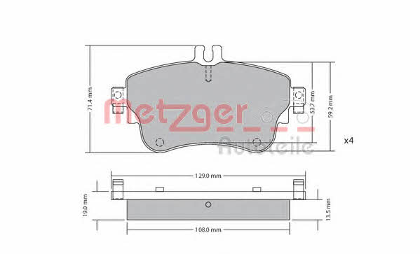 Metzger 1170149 Brake Pad Set, disc brake 1170149: Buy near me in Poland at 2407.PL - Good price!