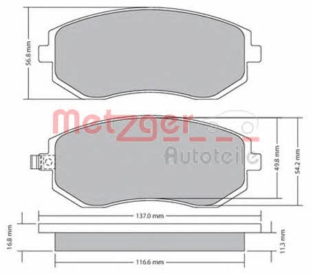 Metzger 1170275 Brake Pad Set, disc brake 1170275: Buy near me in Poland at 2407.PL - Good price!