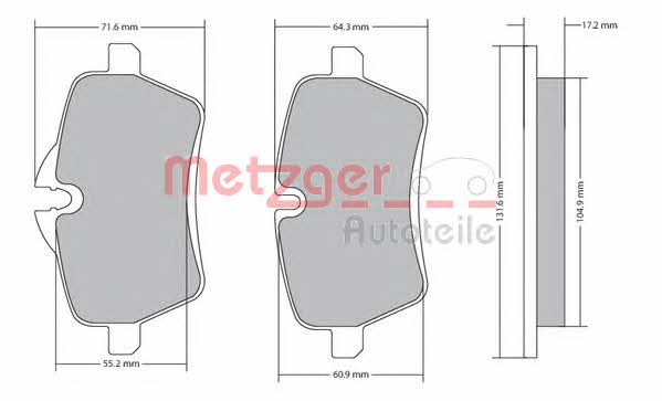 Metzger 1170561 Brake Pad Set, disc brake 1170561: Buy near me in Poland at 2407.PL - Good price!