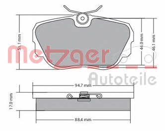 Metzger 1170316 Тормозные колодки дисковые, комплект 1170316: Отличная цена - Купить в Польше на 2407.PL!