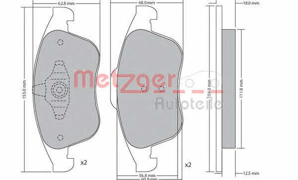 Metzger 1170672 Scheibenbremsbeläge, Set 1170672: Kaufen Sie zu einem guten Preis in Polen bei 2407.PL!