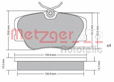 Metzger 1170151 Гальмівні колодки, комплект 1170151: Приваблива ціна - Купити у Польщі на 2407.PL!