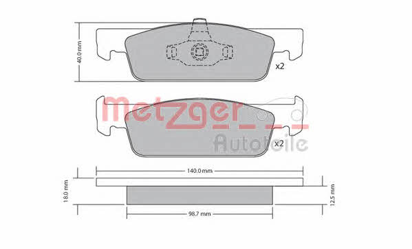 Metzger 1170621 Brake Pad Set, disc brake 1170621: Buy near me in Poland at 2407.PL - Good price!