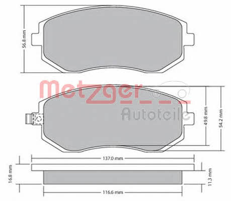 Metzger 1170312 Brake Pad Set, disc brake 1170312: Buy near me in Poland at 2407.PL - Good price!