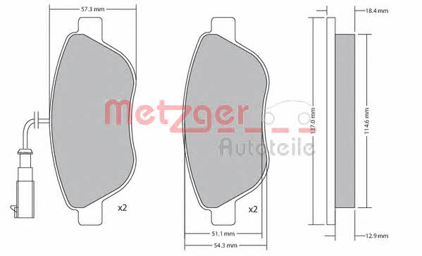 Metzger 1170504 Brake Pad Set, disc brake 1170504: Buy near me in Poland at 2407.PL - Good price!