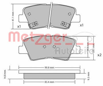 Metzger 1170134 Brake Pad Set, disc brake 1170134: Buy near me in Poland at 2407.PL - Good price!