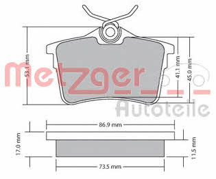 Metzger 1170139 Brake Pad Set, disc brake 1170139: Buy near me in Poland at 2407.PL - Good price!