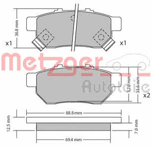 Metzger 1170272 Brake Pad Set, disc brake 1170272: Buy near me in Poland at 2407.PL - Good price!