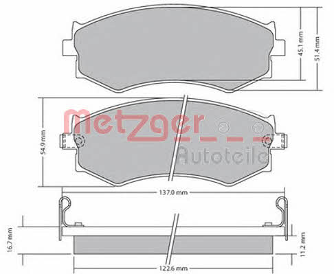 Metzger 1170603 Brake Pad Set, disc brake 1170603: Buy near me in Poland at 2407.PL - Good price!