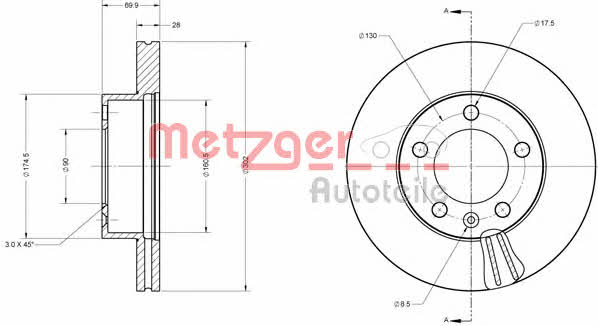 Metzger 6110687 Тормозной диск передний вентилируемый 6110687: Отличная цена - Купить в Польше на 2407.PL!