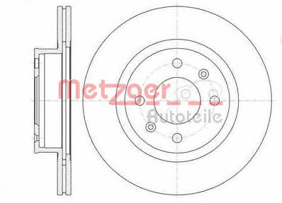 Metzger 6110666 Front brake disc ventilated 6110666: Buy near me in Poland at 2407.PL - Good price!