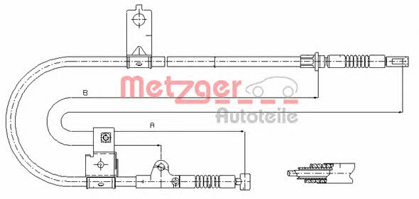 Metzger 17.0004 Трос стояночного тормоза 170004: Купить в Польше - Отличная цена на 2407.PL!