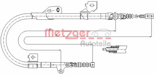Metzger 17.0114 Cable Pull, parking brake 170114: Buy near me in Poland at 2407.PL - Good price!