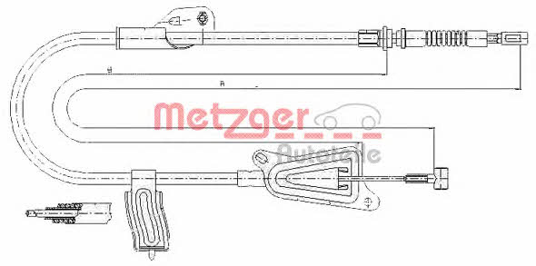 Metzger 17.0124 Трос стояночного тормоза, левый 170124: Отличная цена - Купить в Польше на 2407.PL!