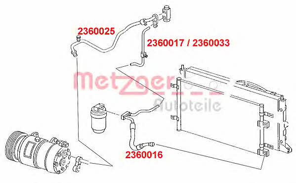 Metzger 2360016 High-/Low Pressure Line, air conditioning 2360016: Buy near me in Poland at 2407.PL - Good price!